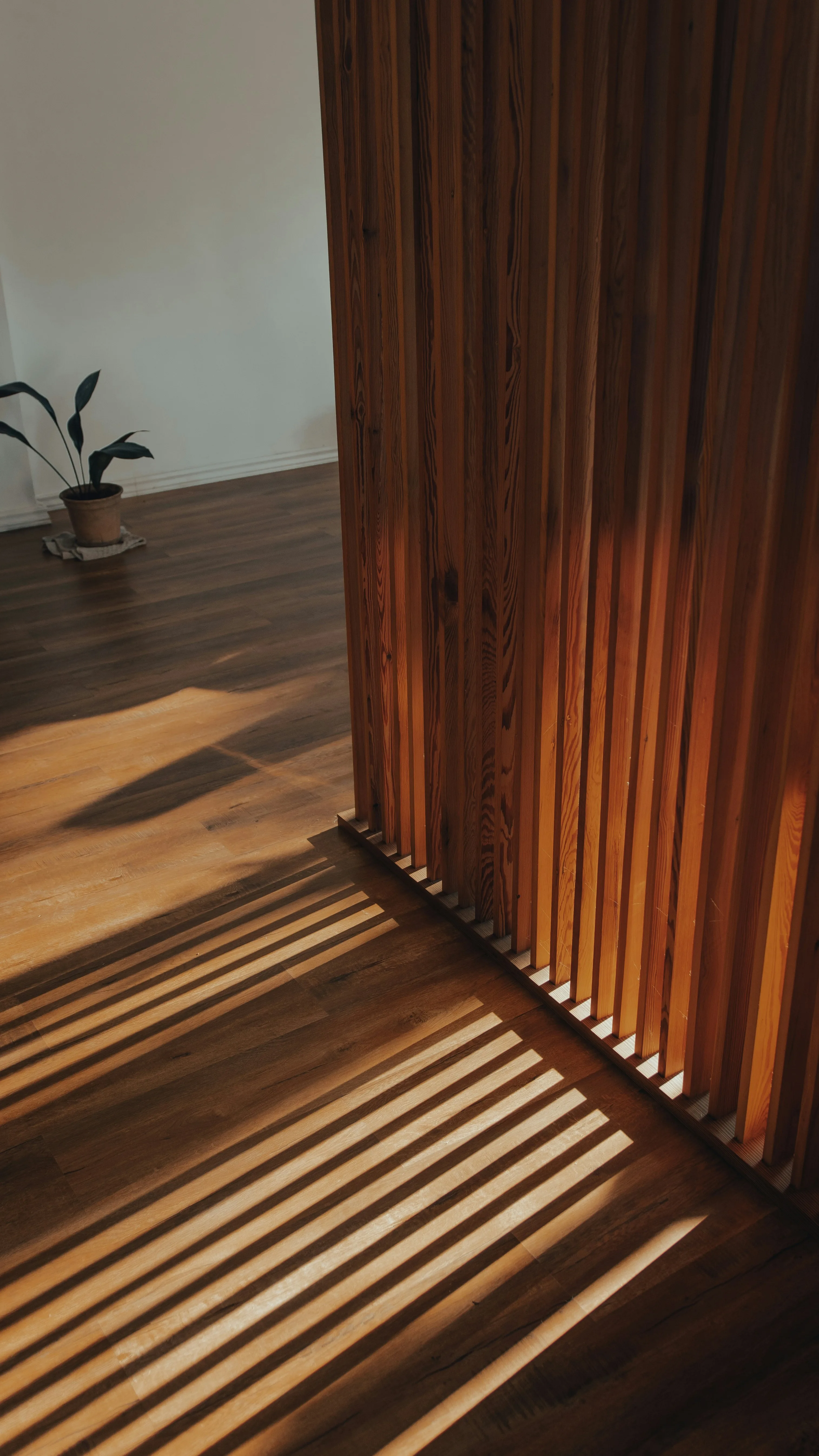 Slat wall room divider