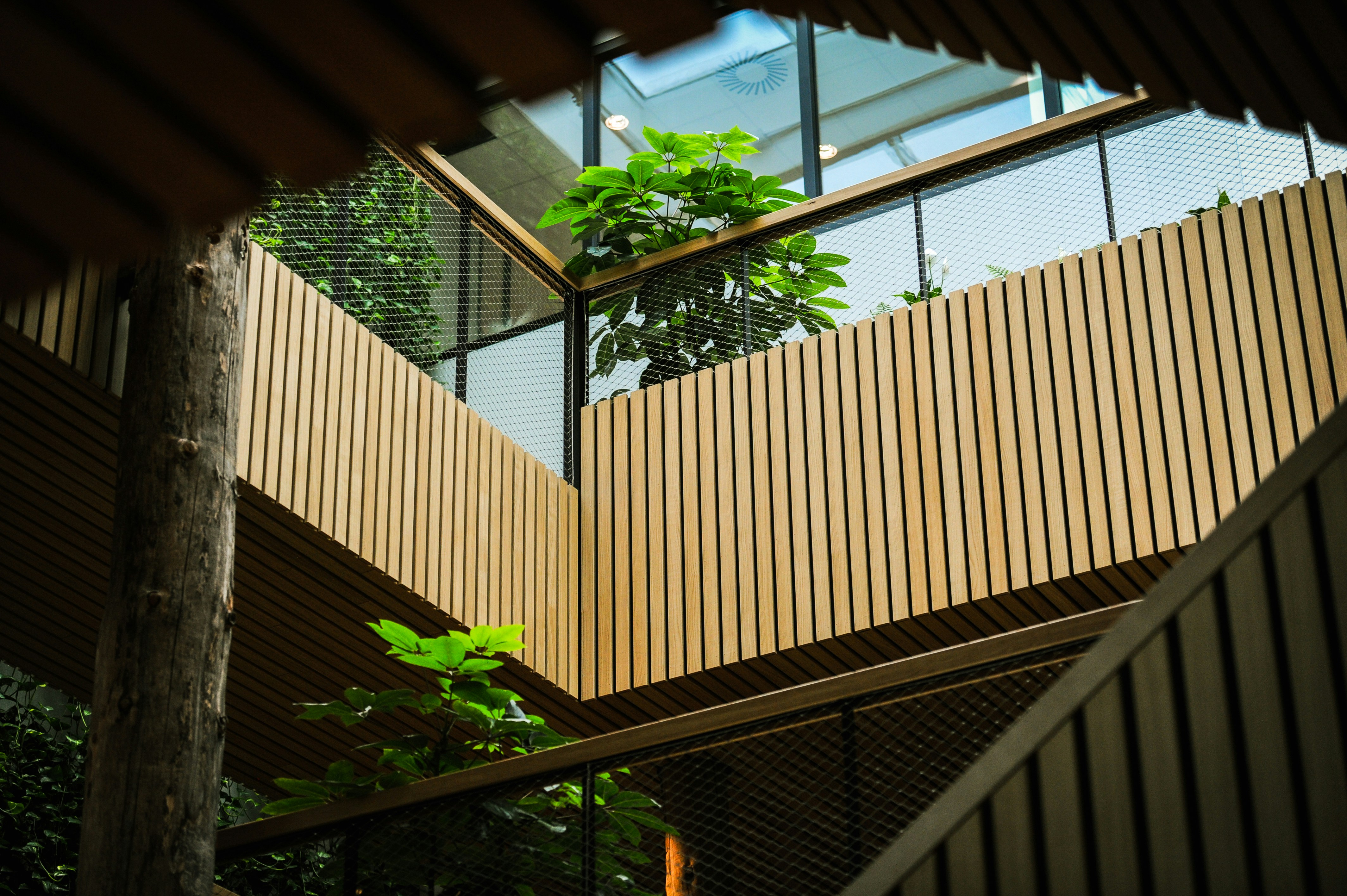 Outdoor slat wall detail
