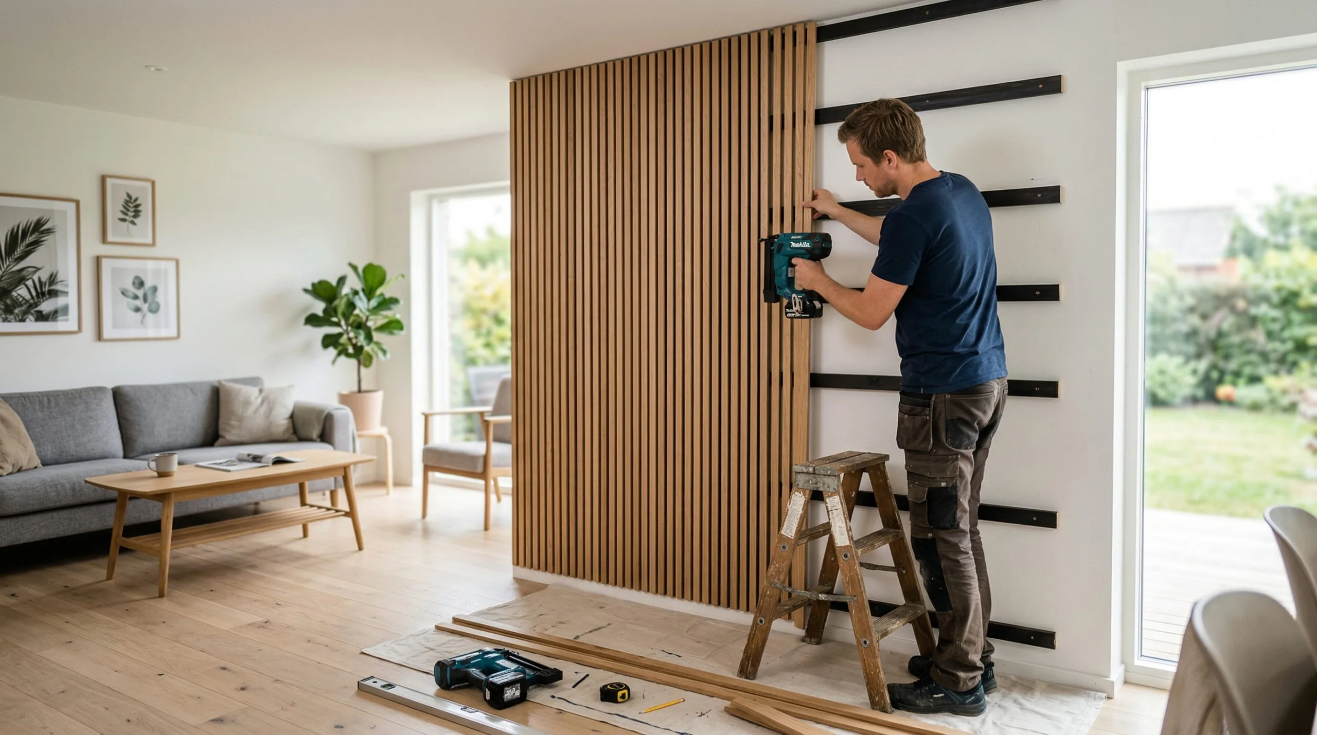 How to build your own slat wall step by step, from measuring to mounting